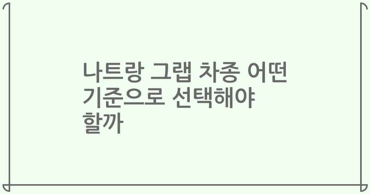 나트랑 그랩 차종 어떤 기준으로 선택해야 할까